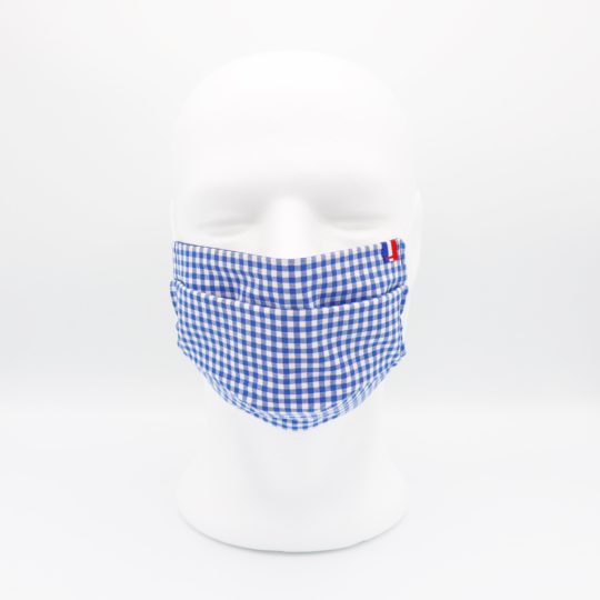 Masque en tissus - Vichy bleu