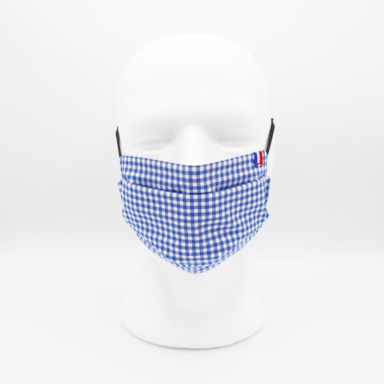 Masque en tissus - Vichy bleu – Image 3