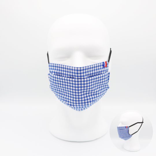 Masque en tissus - Vichy bleu – Image 4
