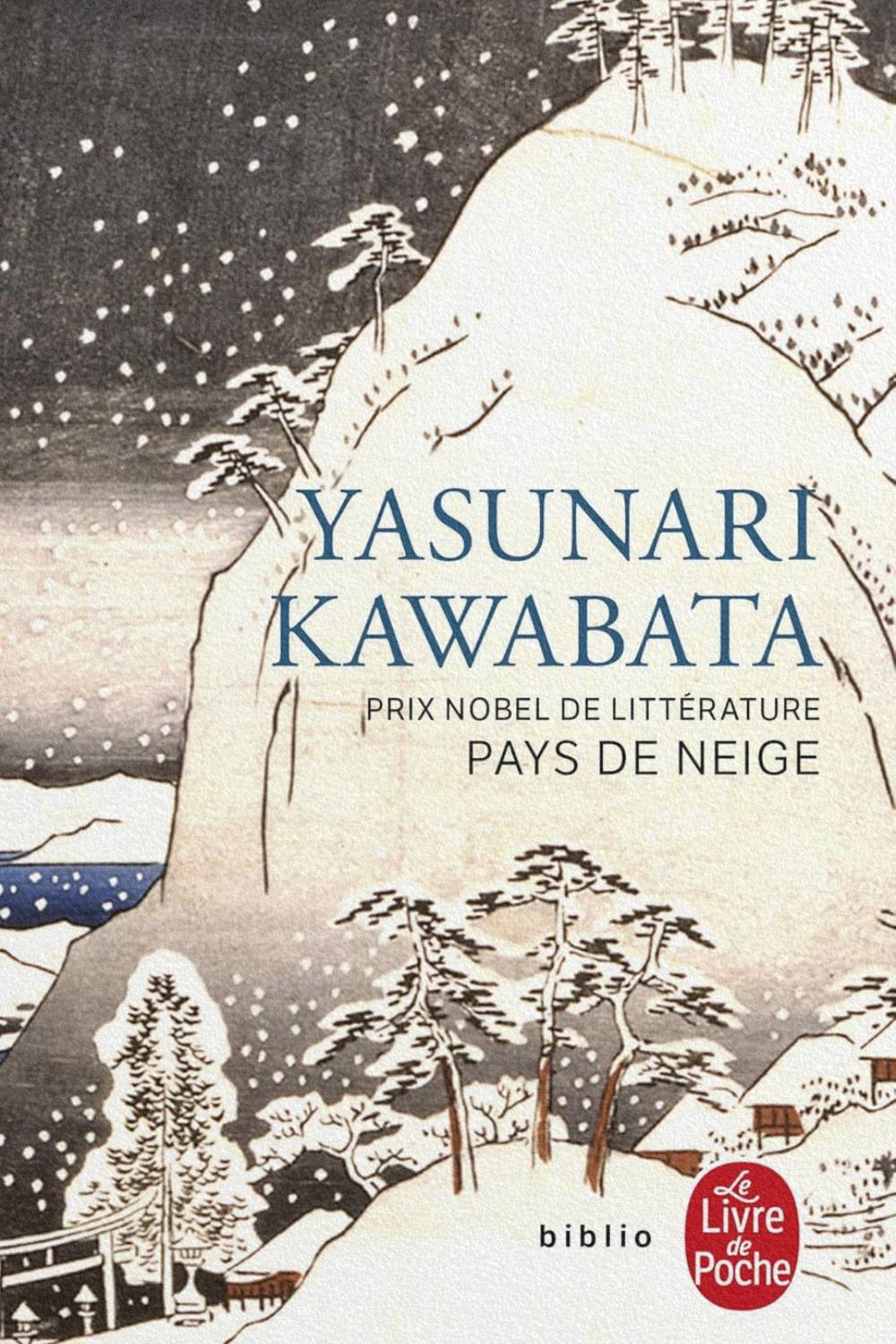 Couverture du roman Pays de neige de Yasunari Kawabata Couverture du roman *Pays de neige* de Yasunari Kawabata, histoire d’amour contemplative dans un Japon enneigé.