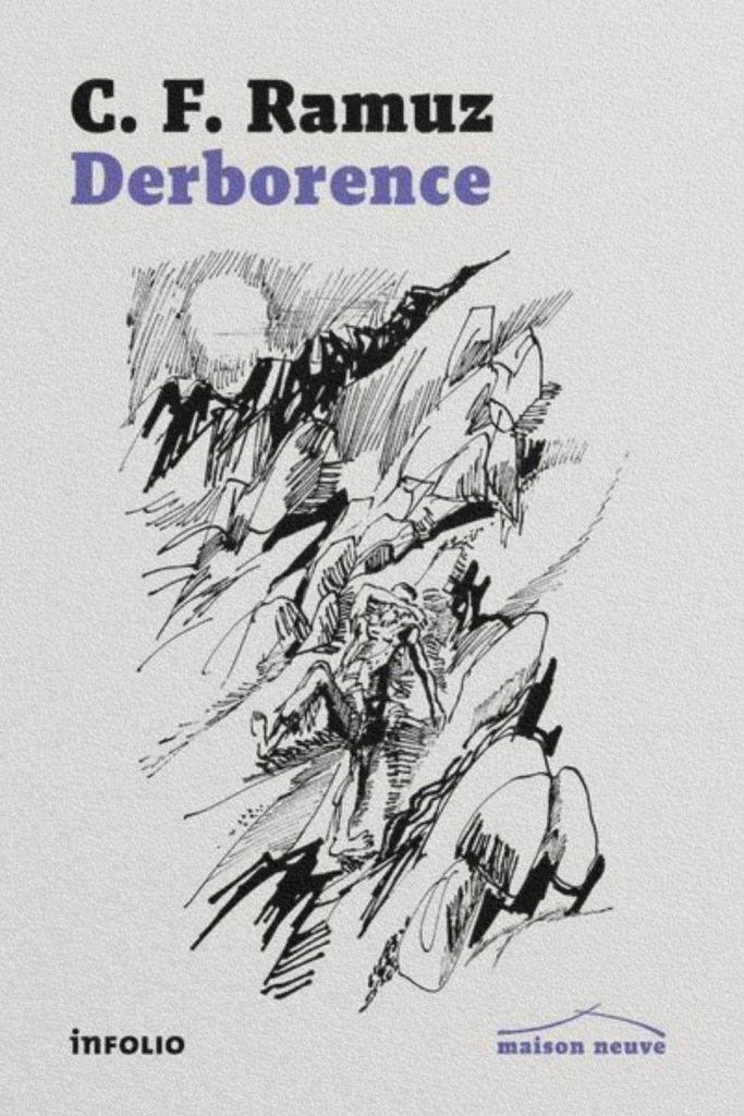 Couverture du livre Derborence de Charles-Ferdinand Ramuz illustrant un éboulement dans les Alpes suisses