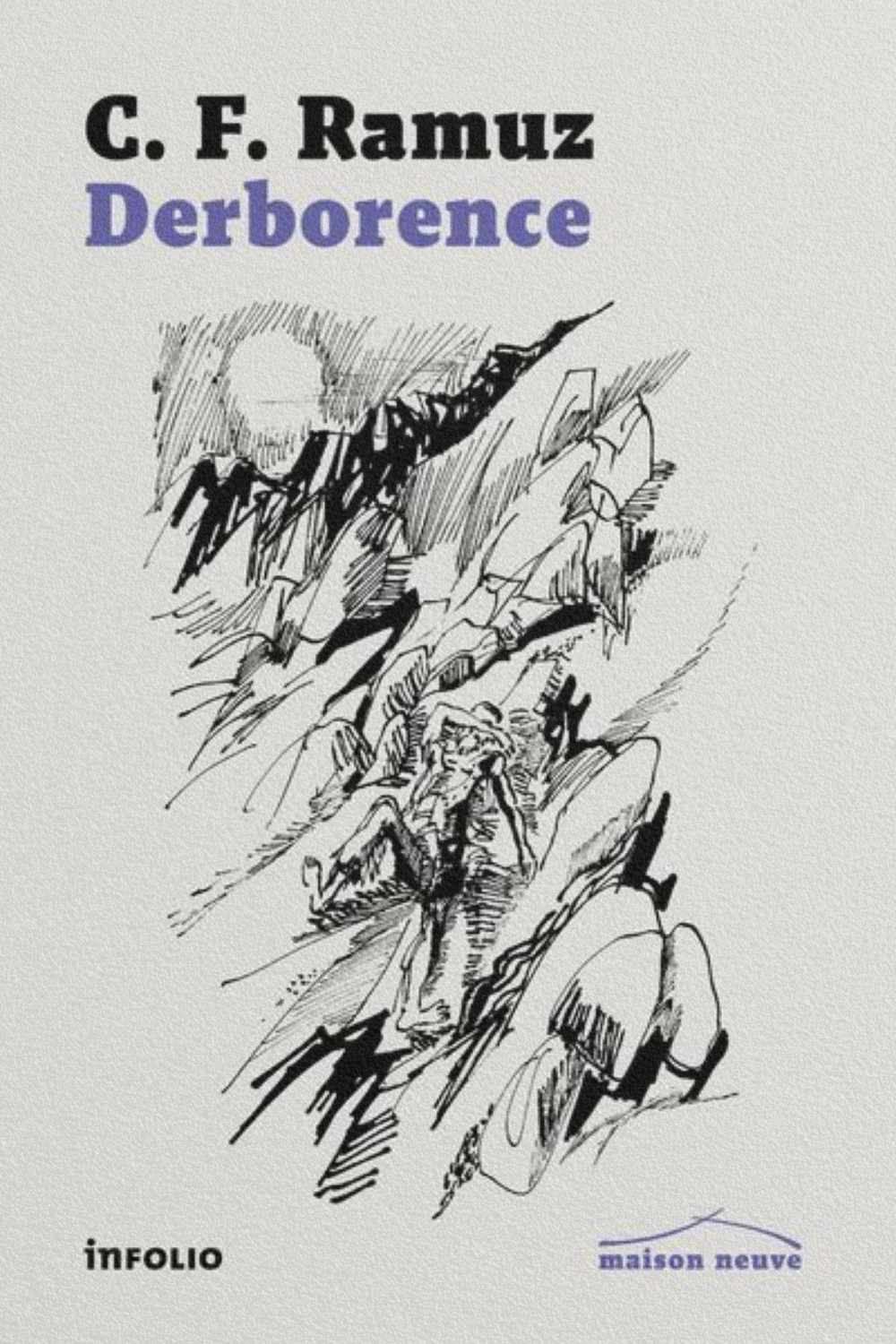 Couverture du livre Derborence de Charles-Ferdinand Ramuz illustrant un éboulement dans les Alpes suisses