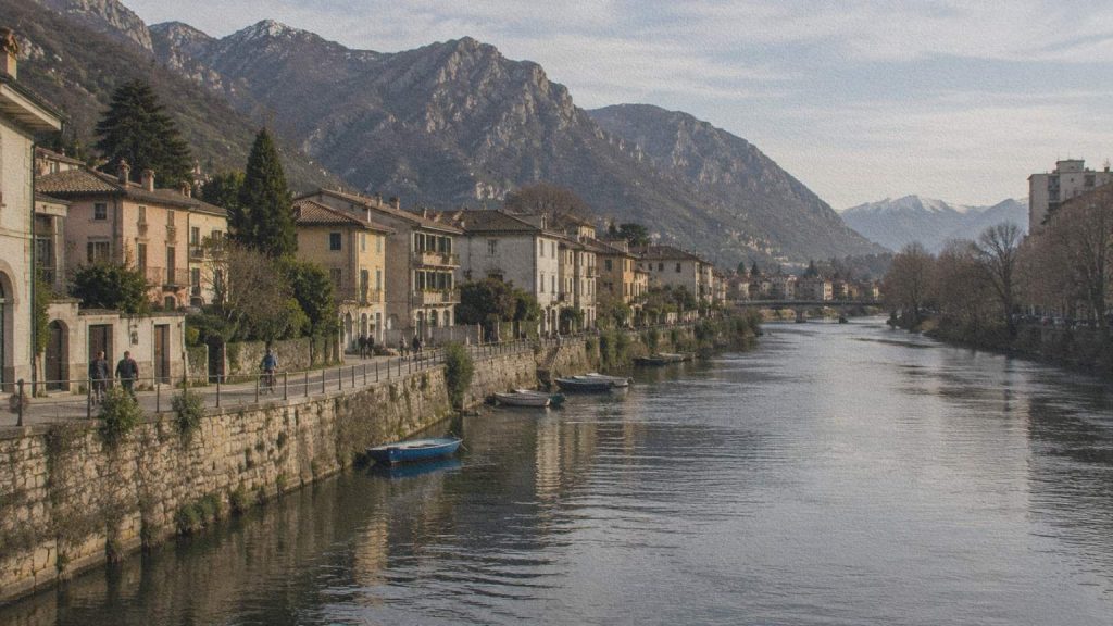 Pescarenico sur les rives de l’Adda à Lecco, quartier explicitement cité dans Les Fiancés de Manzoni.