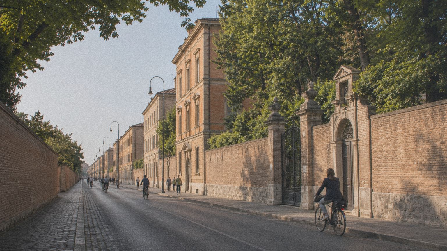 Corso Ercole I d’Este à Ferrare, point de départ du parcours sur les traces du Jardin des Finzi-Contini.