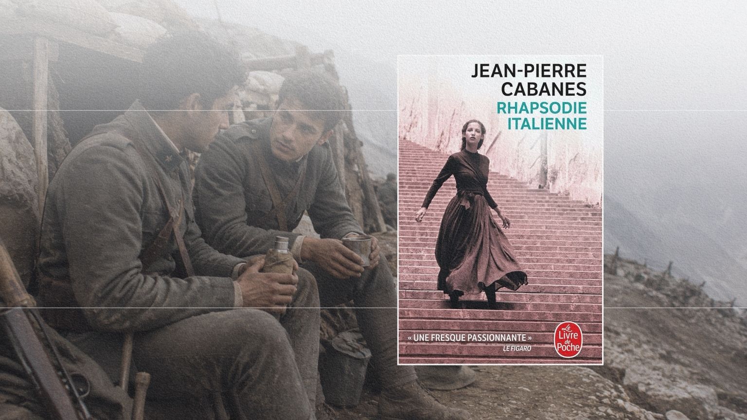 Deux soldats italiens de la Première Guerre mondiale partageant un moment de repos, en écho à l’amitié entre Lorenzo et Nino dans Rhapsodie italienne.
