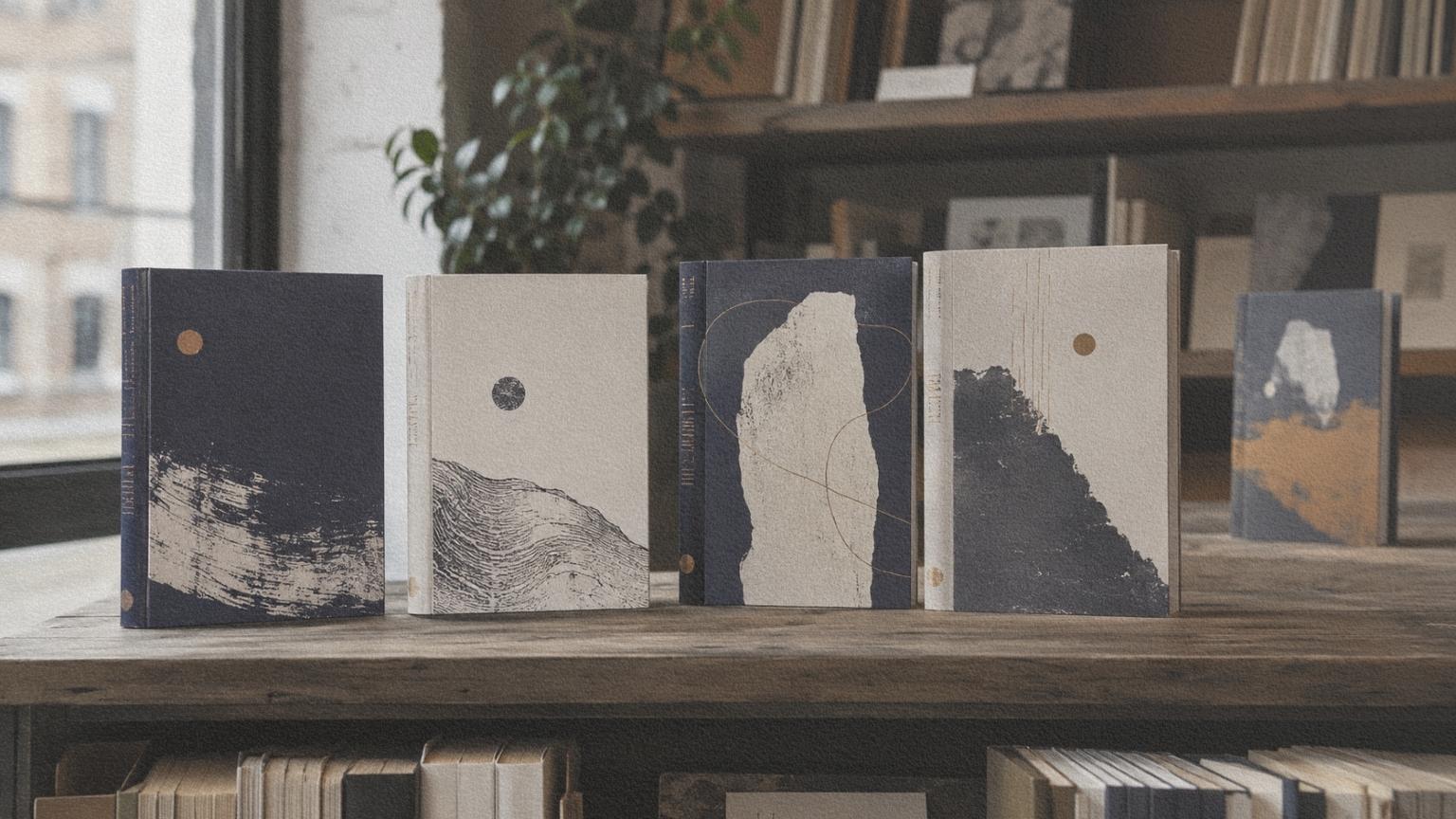 Plusieurs éditions des œuvres d’un même écrivain exposées dans une librairie