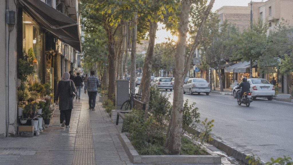 Rue d’Ispahan dans l’Iran contemporain, l’une des villes traversées dans L’Usure d’un monde